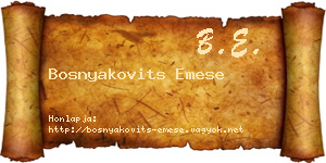 Bosnyakovits Emese névjegykártya